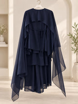 Elegant 3-Piece Layered Cape & Skirt Set