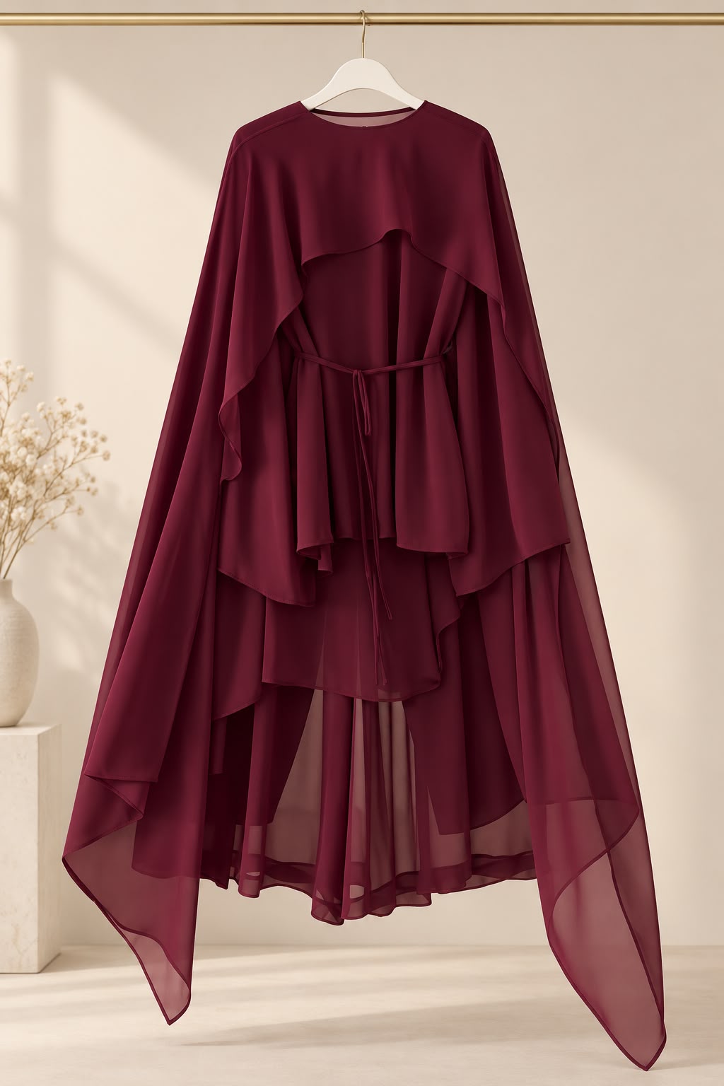 Elegant 3-Piece Layered Cape & Skirt Set