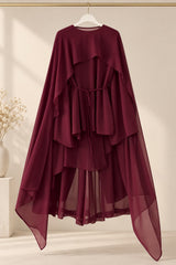 Elegant 3-Piece Layered Cape & Skirt Set